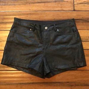 Black Pleather Shorts